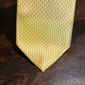 Paul Fredrick Mustard Houndstooth Tie